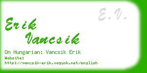 erik vancsik business card
